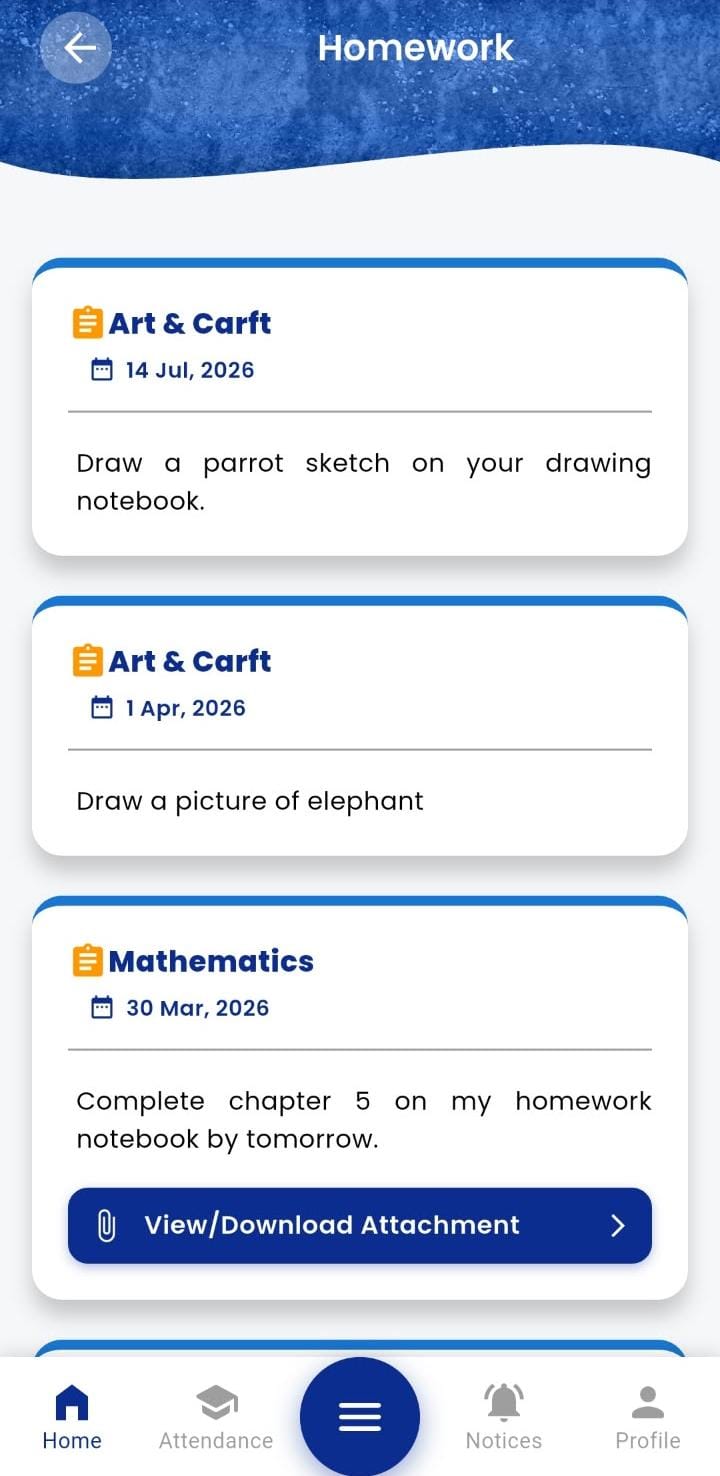 Homework Never Gets Lost Again